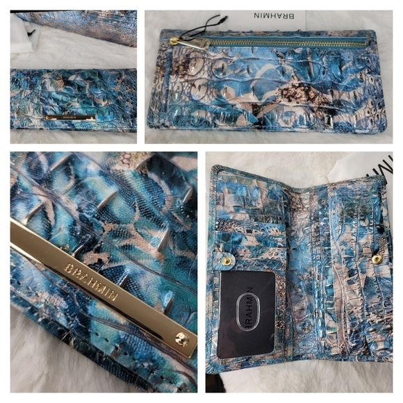 ☆ Brahmin 2 SET Duxbury Melbourne Purse Bag Satchel Ocersized Wristlet - Picture 14 of 15